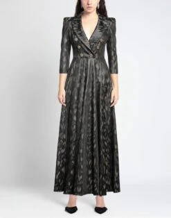 W LES FEMMES By BABYLON Verde Militare Vestito Lungo -Dolce Vestire 15236577rb 14 r