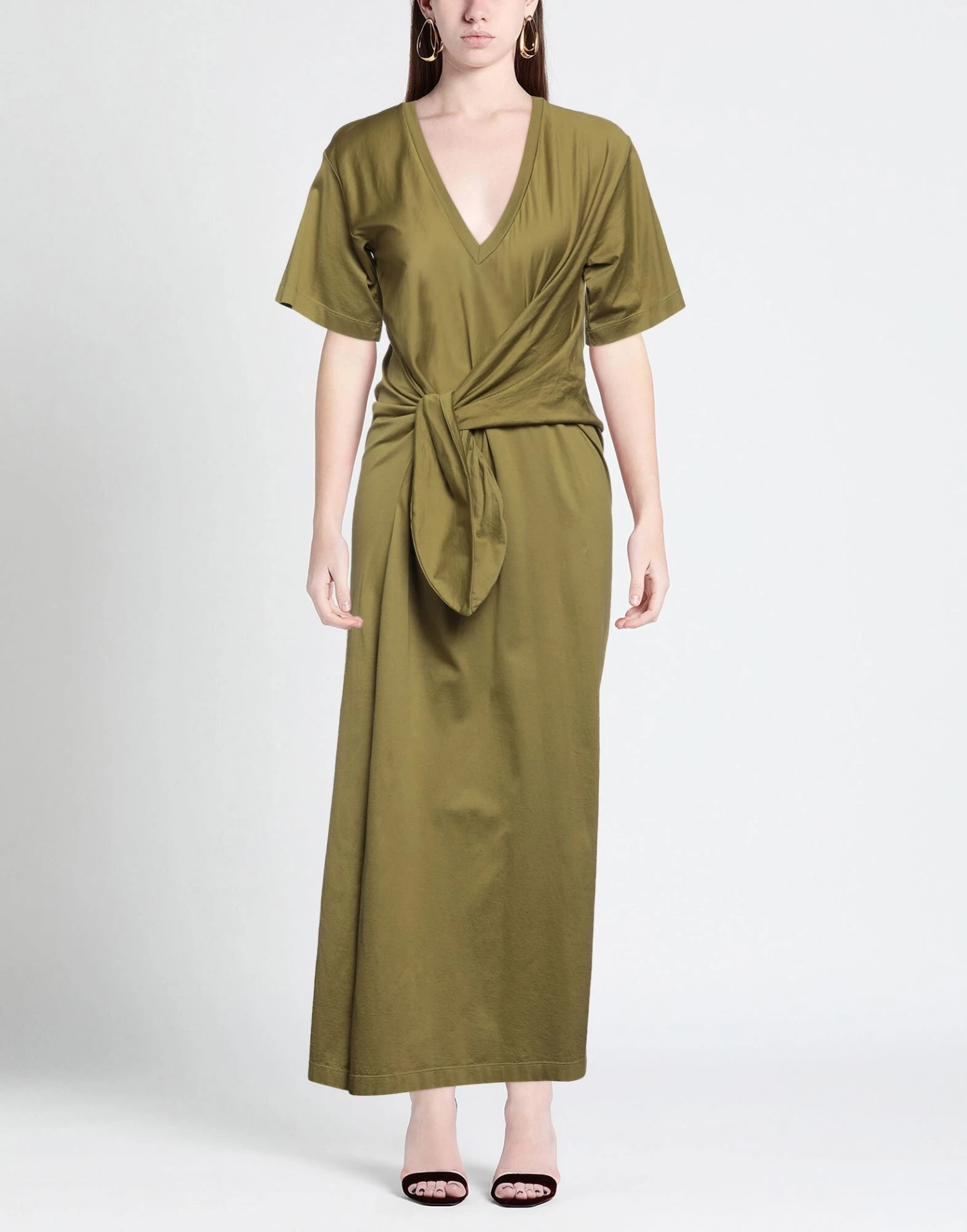 MAURO GRIFONI Verde Militare Vestito Lungo 4 MAURO GRIFONI Verde Militare Vestito Lungo - immagine 2