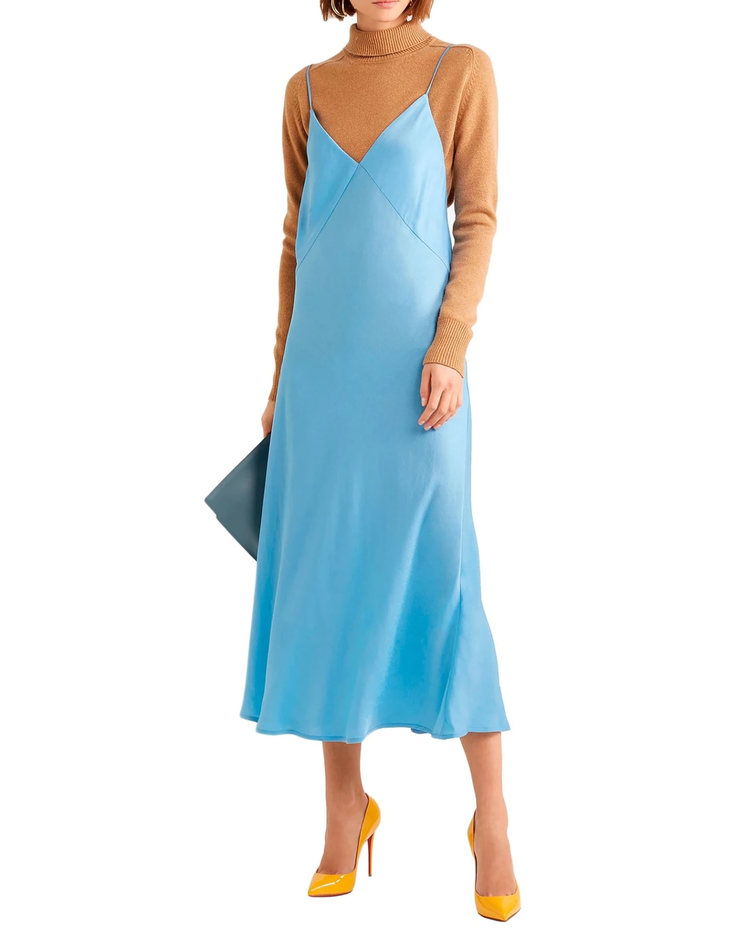 VICTORIA BECKHAM Azzurro Vestito Elegante 3 VICTORIA BECKHAM Azzurro Vestito Elegante - immagine 2