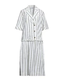 GANNI Bianco Vestito Chemisier