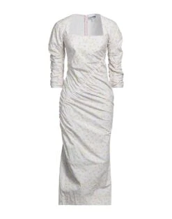 GANNI Rosa Chiaro Vestito Midi