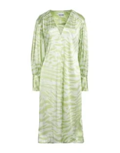 GANNI Verde Acido Vestito Elegante