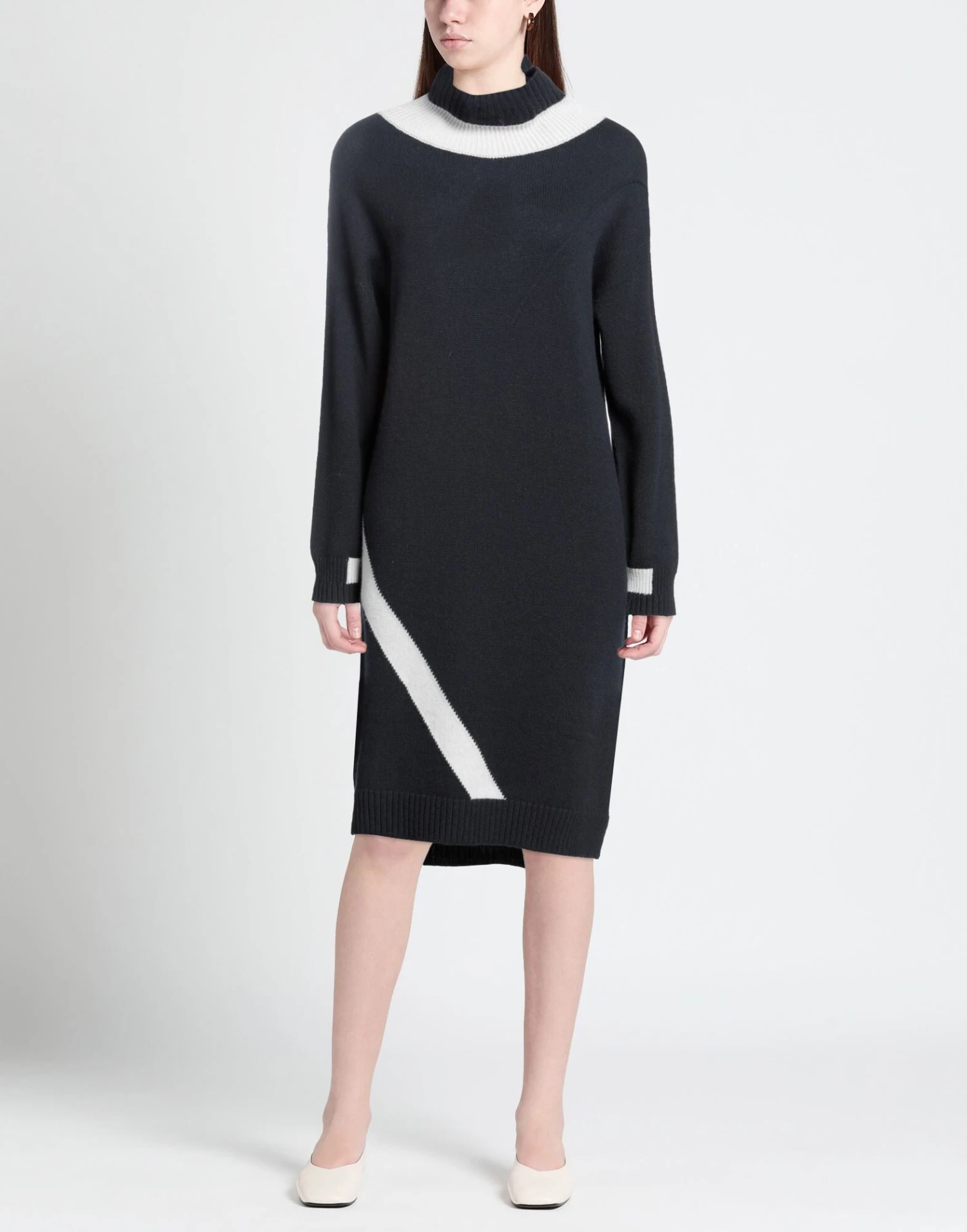 LORENA ANTONIAZZI Blu Notte Vestito In Maglia 4 LORENA ANTONIAZZI Blu Notte Vestito In Maglia - immagine 2