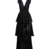 SOALLURE Nero Vestito Lungo